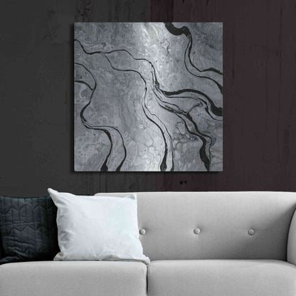 Luxe Metal Art 'Abstract in Gray V' by Cindy Jacobs, Metal Wall Art,36x36