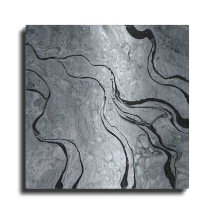 Luxe Metal Art 'Abstract in Gray V' by Cindy Jacobs, Metal Wall Art
