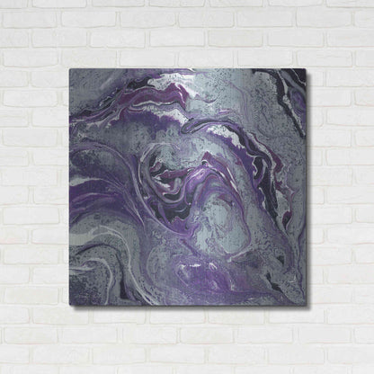 Luxe Metal Art 'Abstract in Purple I' by Cindy Jacobs, Metal Wall Art,36x36