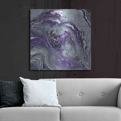 Luxe Metal Art 'Abstract in Purple I' by Cindy Jacobs, Metal Wall Art,36x36