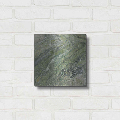 Luxe Metal Art 'Abstract in Seafoam II' by Cindy Jacobs, Metal Wall Art,12x12