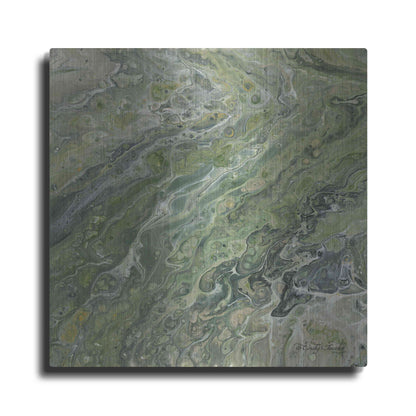 Luxe Metal Art 'Abstract in Seafoam II' by Cindy Jacobs, Metal Wall Art