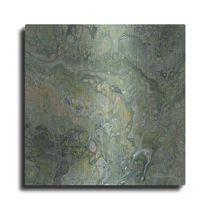 Luxe Metal Art 'Abstract in Seafoam III' by Cindy Jacobs, Metal Wall Art