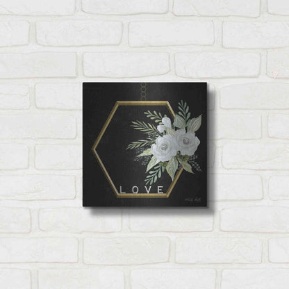 Luxe Metal Art 'Geometric Hexagon Muted Floral' by Cindy Jacobs, Metal Wall Art,12x12