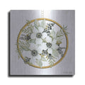 Luxe Metal Art 'Geometric Circle Muted Floral' by Cindy Jacobs, Metal Wall Art