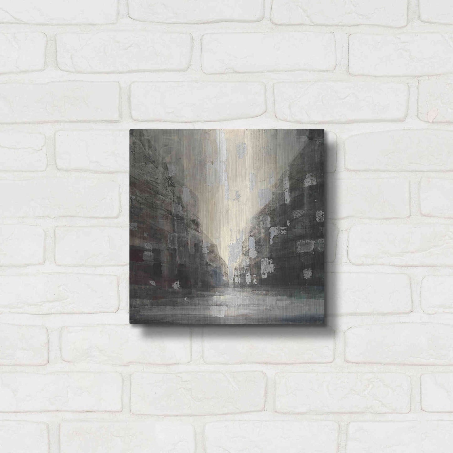 Luxe Metal Art 'Silver City' by Albena Hristova, Metal Wall Art,12x12