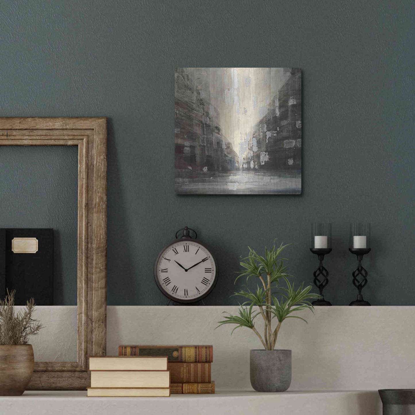 Luxe Metal Art 'Silver City' by Albena Hristova, Metal Wall Art,12x12