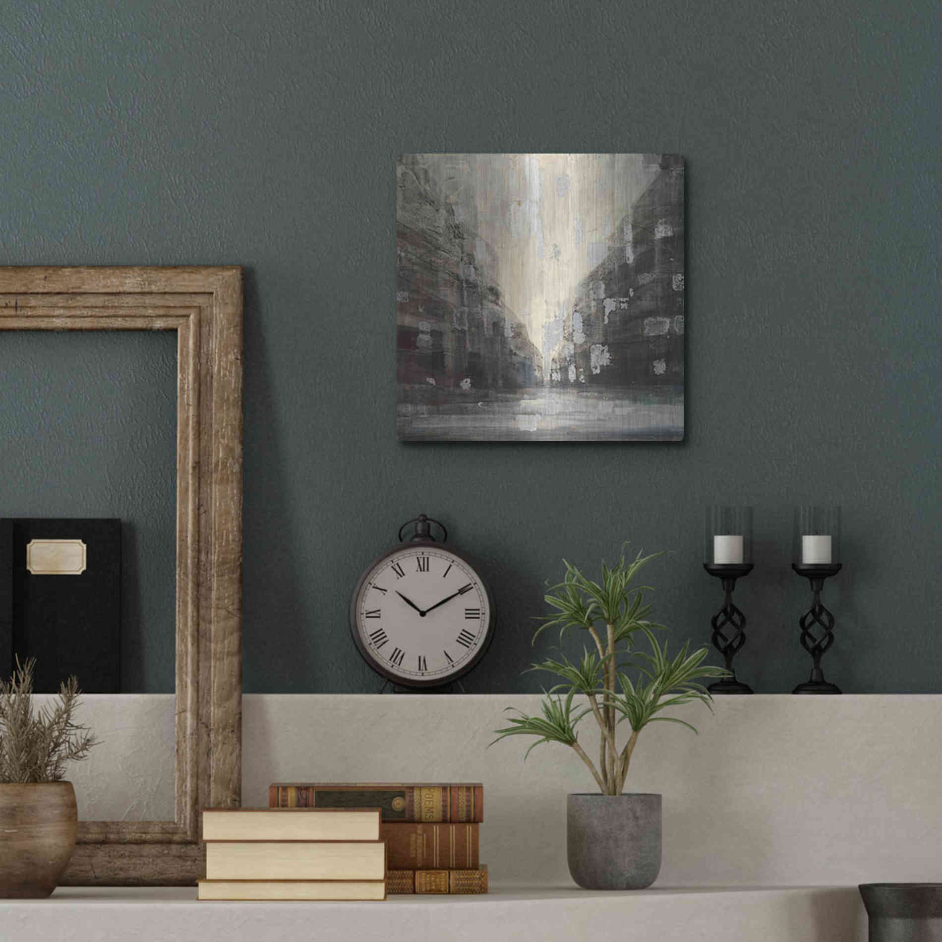 Luxe Metal Art 'Silver City' by Albena Hristova, Metal Wall Art,12x12