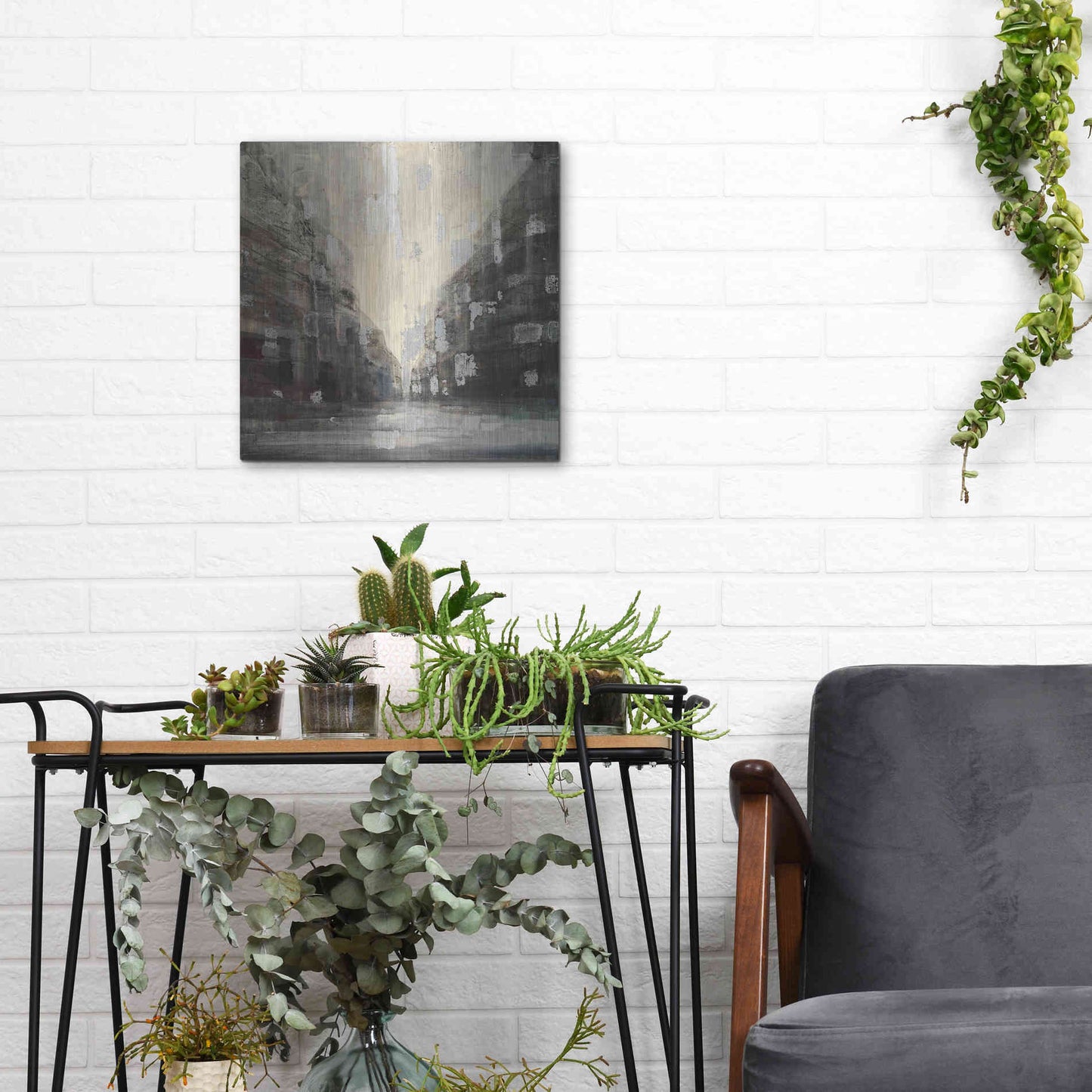 Luxe Metal Art 'Silver City' by Albena Hristova, Metal Wall Art,12x12