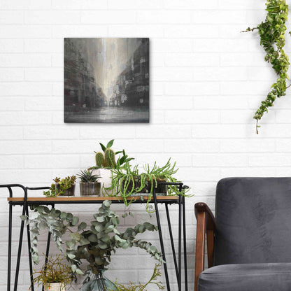 Luxe Metal Art 'Silver City' by Albena Hristova, Metal Wall Art,12x12