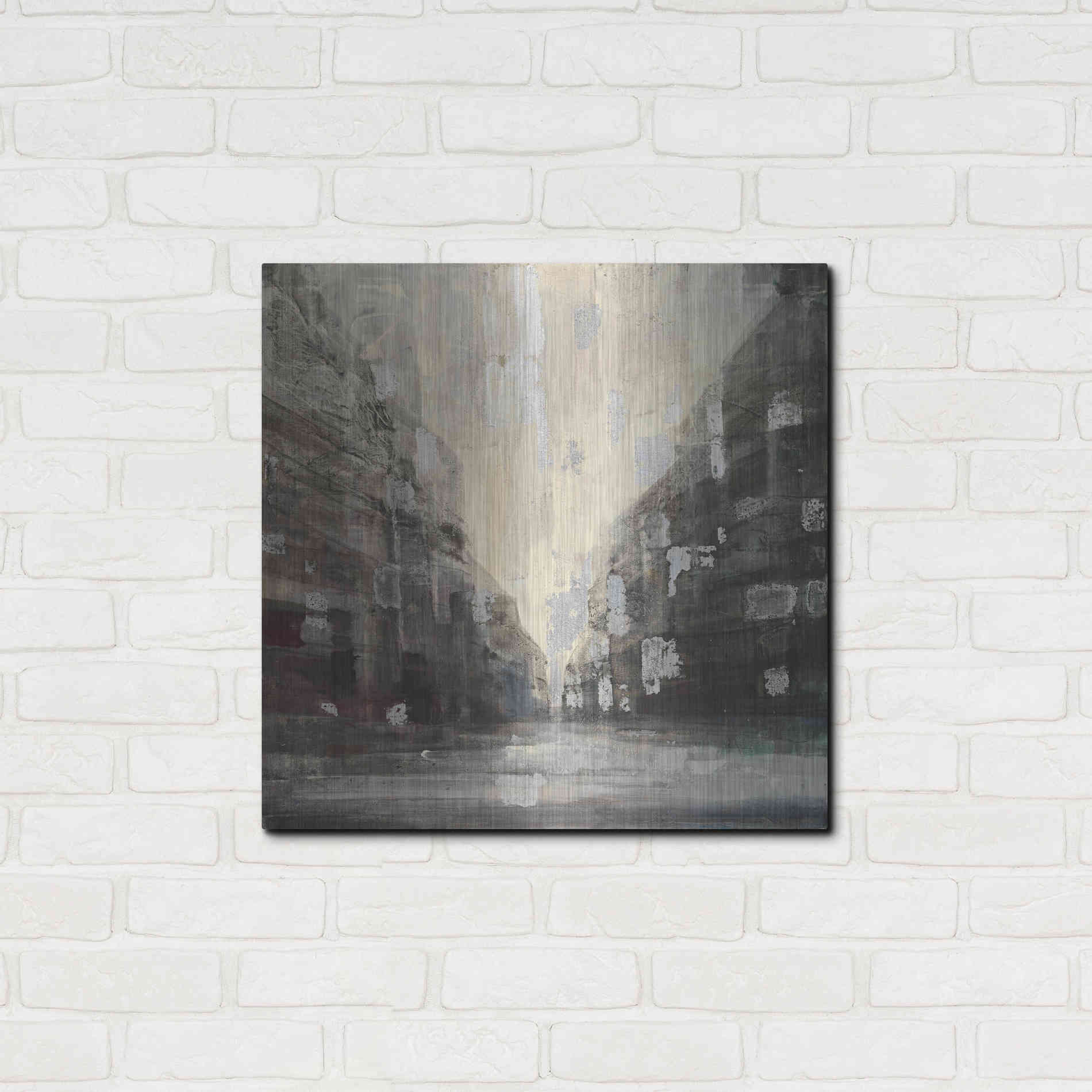 Luxe Metal Art 'Silver City' by Albena Hristova, Metal Wall Art,24x24