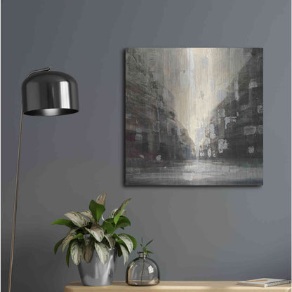 Luxe Metal Art 'Silver City' by Albena Hristova, Metal Wall Art,24x24