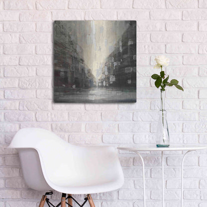 Luxe Metal Art 'Silver City' by Albena Hristova, Metal Wall Art,24x24