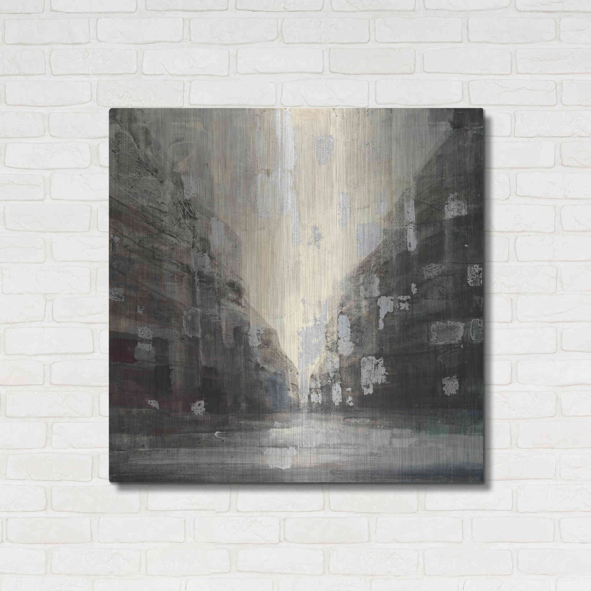 Luxe Metal Art 'Silver City' by Albena Hristova, Metal Wall Art,36x36