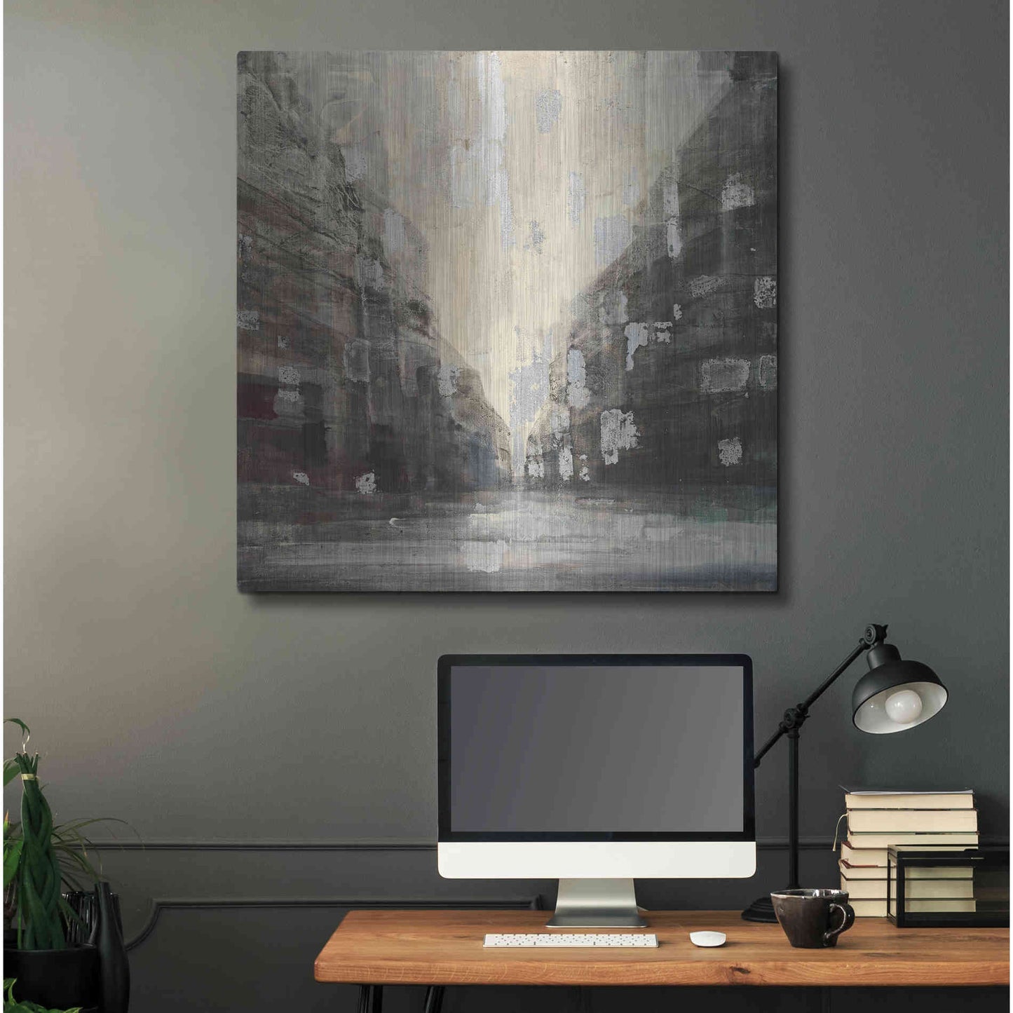 Luxe Metal Art 'Silver City' by Albena Hristova, Metal Wall Art,36x36