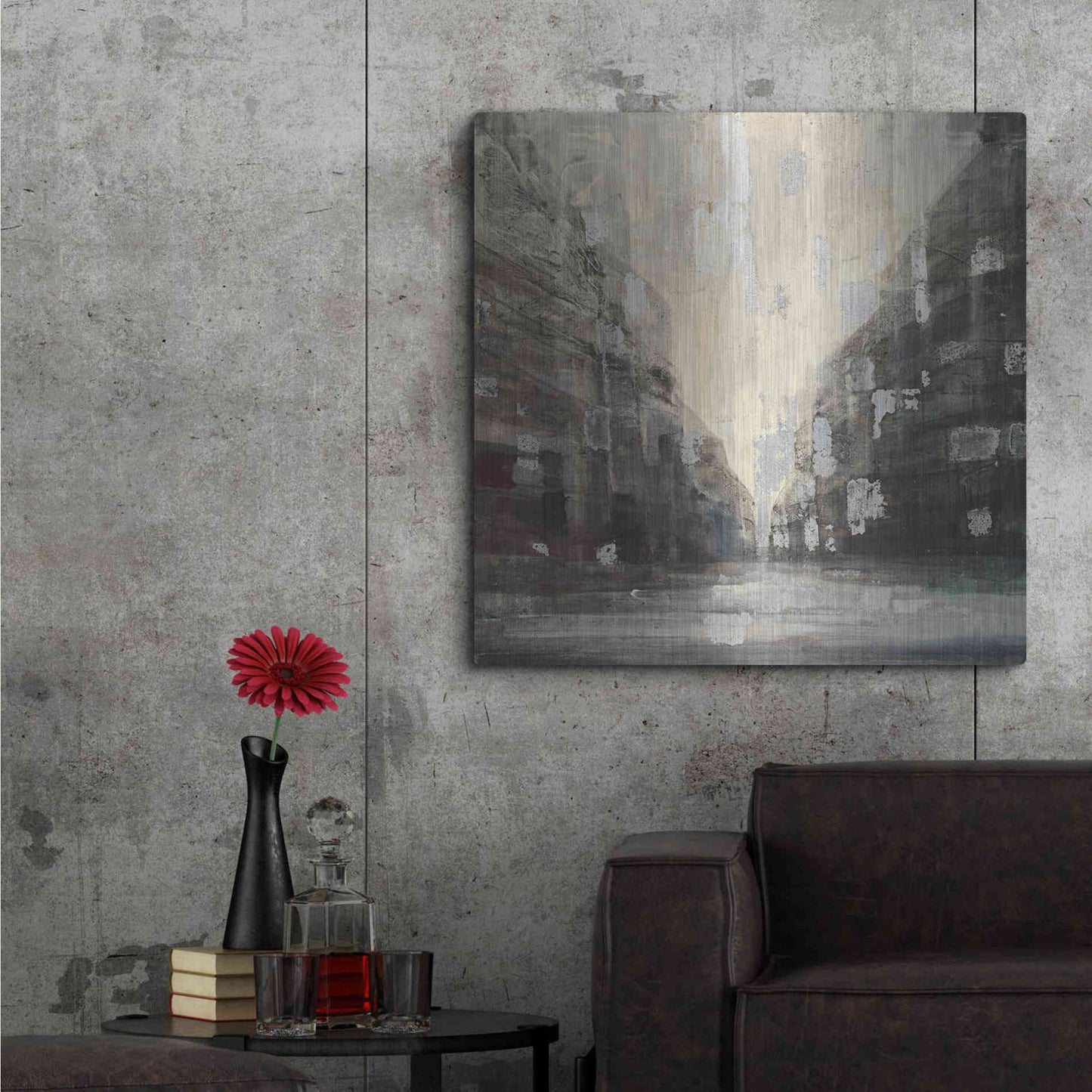 Luxe Metal Art 'Silver City' by Albena Hristova, Metal Wall Art,36x36