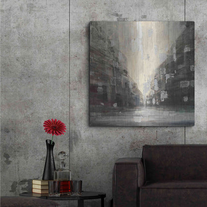 Luxe Metal Art 'Silver City' by Albena Hristova, Metal Wall Art,36x36