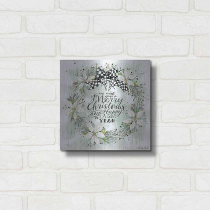 Luxe Metal Art 'We Wish You a Merry Christmas' by Cindy Jacobs, Metal Wall Art,12x12