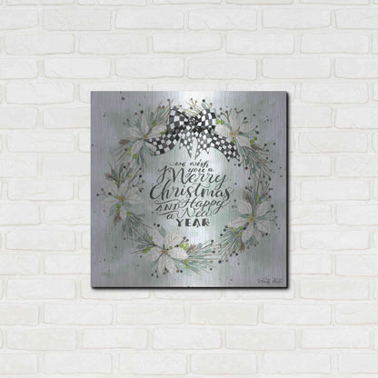 Luxe Metal Art 'We Wish You a Merry Christmas' by Cindy Jacobs, Metal Wall Art,24x24