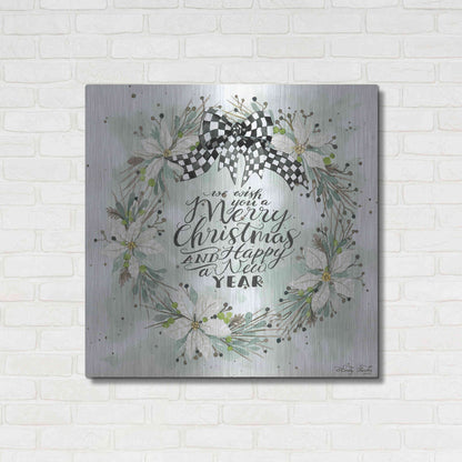 Luxe Metal Art 'We Wish You a Merry Christmas' by Cindy Jacobs, Metal Wall Art,36x36