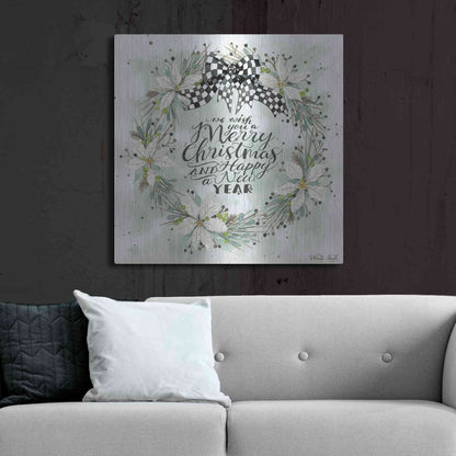 Luxe Metal Art 'We Wish You a Merry Christmas' by Cindy Jacobs, Metal Wall Art,36x36