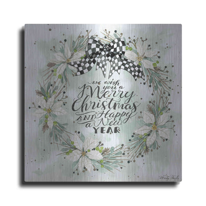 Luxe Metal Art 'We Wish You a Merry Christmas' by Cindy Jacobs, Metal Wall Art
