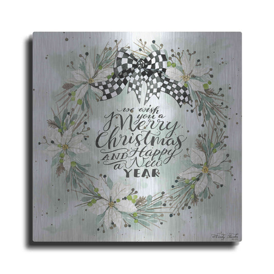 Luxe Metal Art 'We Wish You a Merry Christmas' by Cindy Jacobs, Metal Wall Art