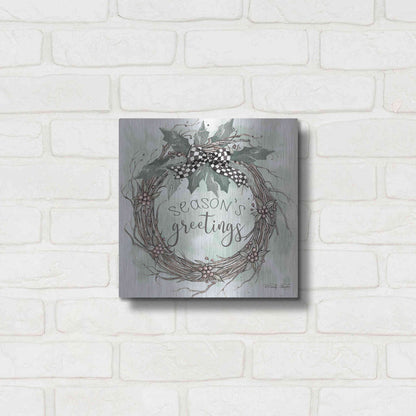 Luxe Metal Art 'Season's Greetings' by Cindy Jacobs, Metal Wall Art,12x12