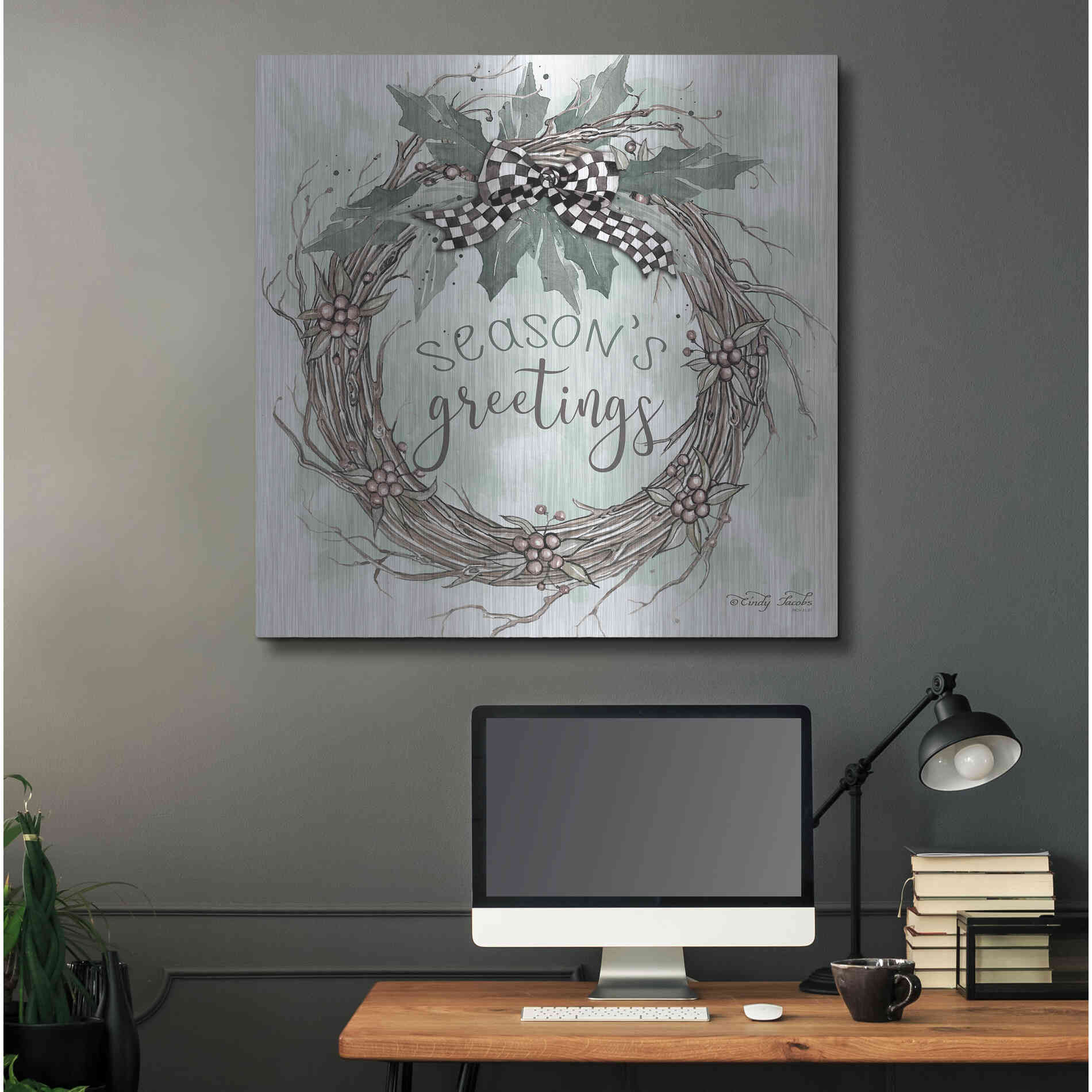 Luxe Metal Art 'Season's Greetings' by Cindy Jacobs, Metal Wall Art,36x36