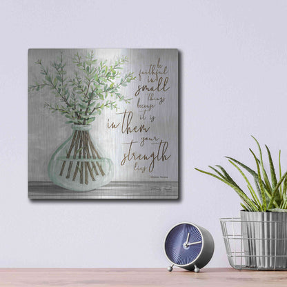 Luxe Metal Art 'Be Faithful' by Cindy Jacobs, Metal Wall Art,12x12