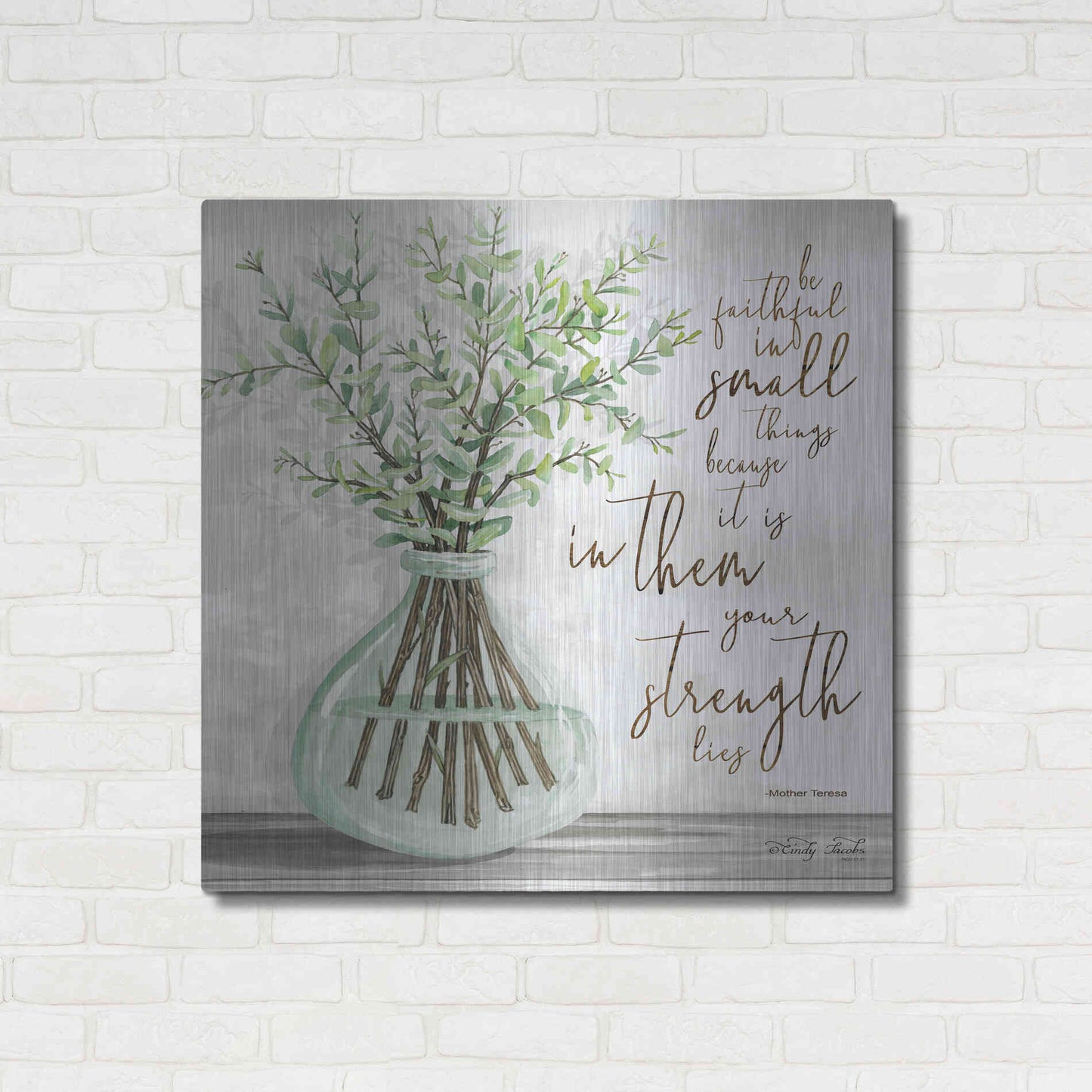 Luxe Metal Art 'Be Faithful' by Cindy Jacobs, Metal Wall Art,36x36