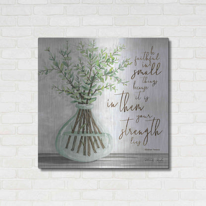 Luxe Metal Art 'Be Faithful' by Cindy Jacobs, Metal Wall Art,36x36