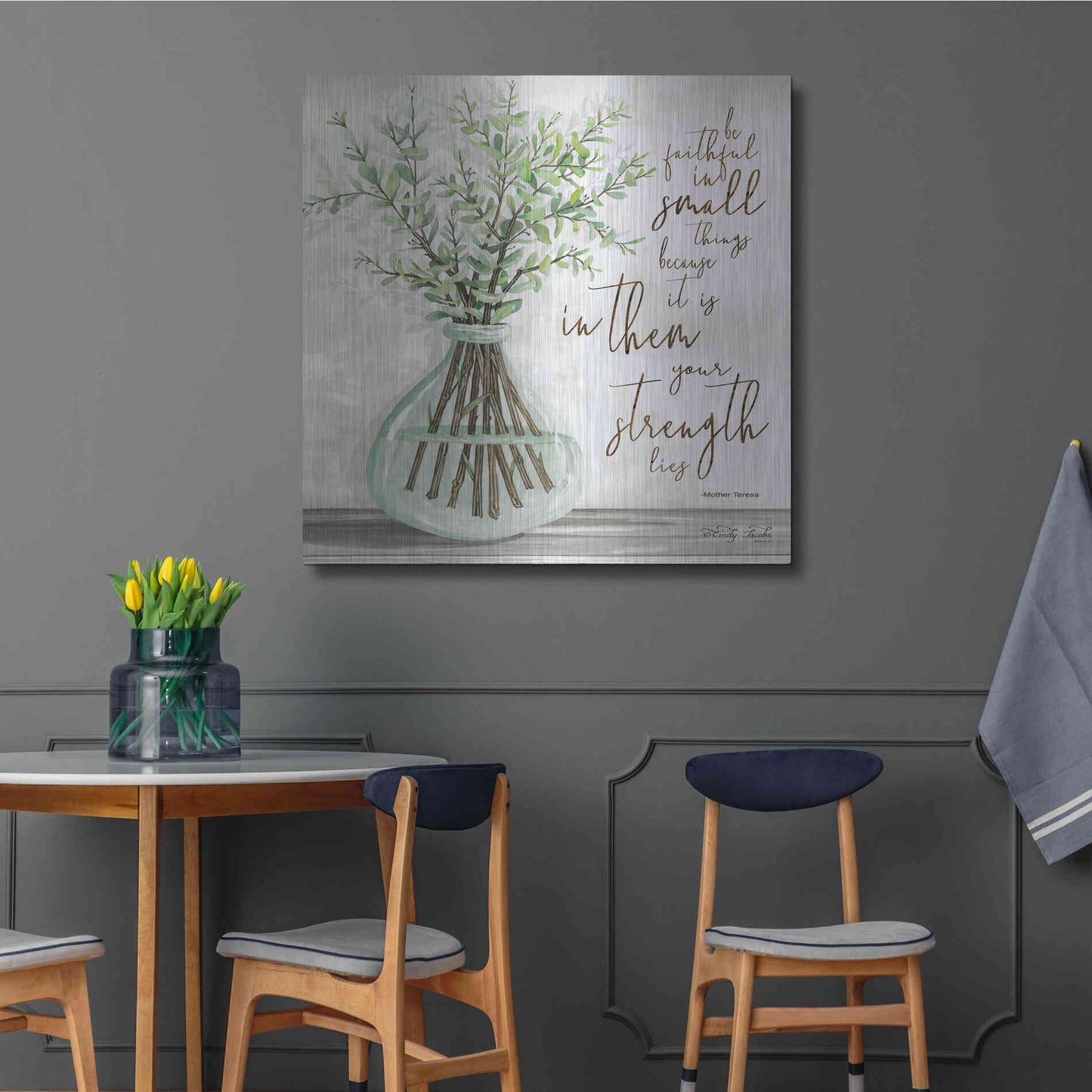 Luxe Metal Art 'Be Faithful' by Cindy Jacobs, Metal Wall Art,36x36