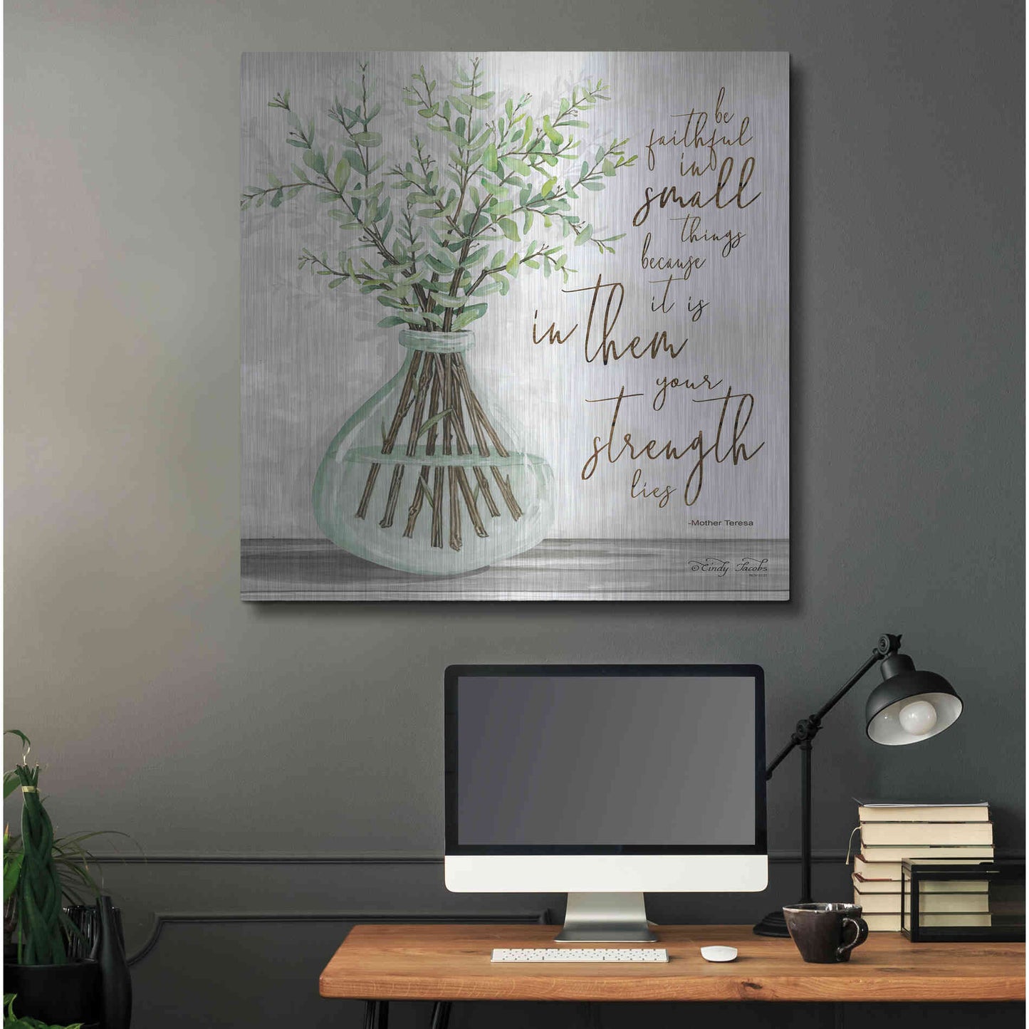 Luxe Metal Art 'Be Faithful' by Cindy Jacobs, Metal Wall Art,36x36