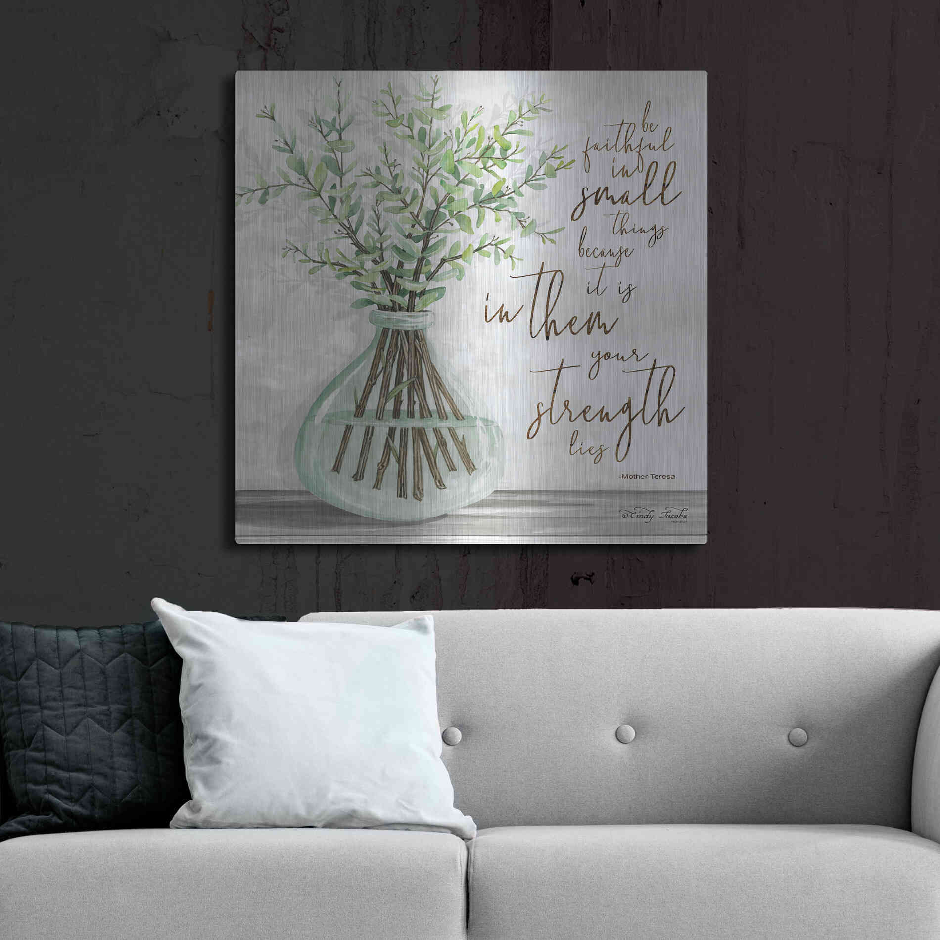 Luxe Metal Art 'Be Faithful' by Cindy Jacobs, Metal Wall Art,36x36