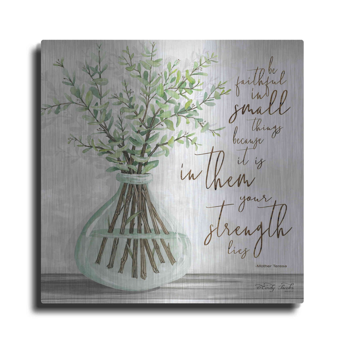 Luxe Metal Art 'Be Faithful' by Cindy Jacobs, Metal Wall Art