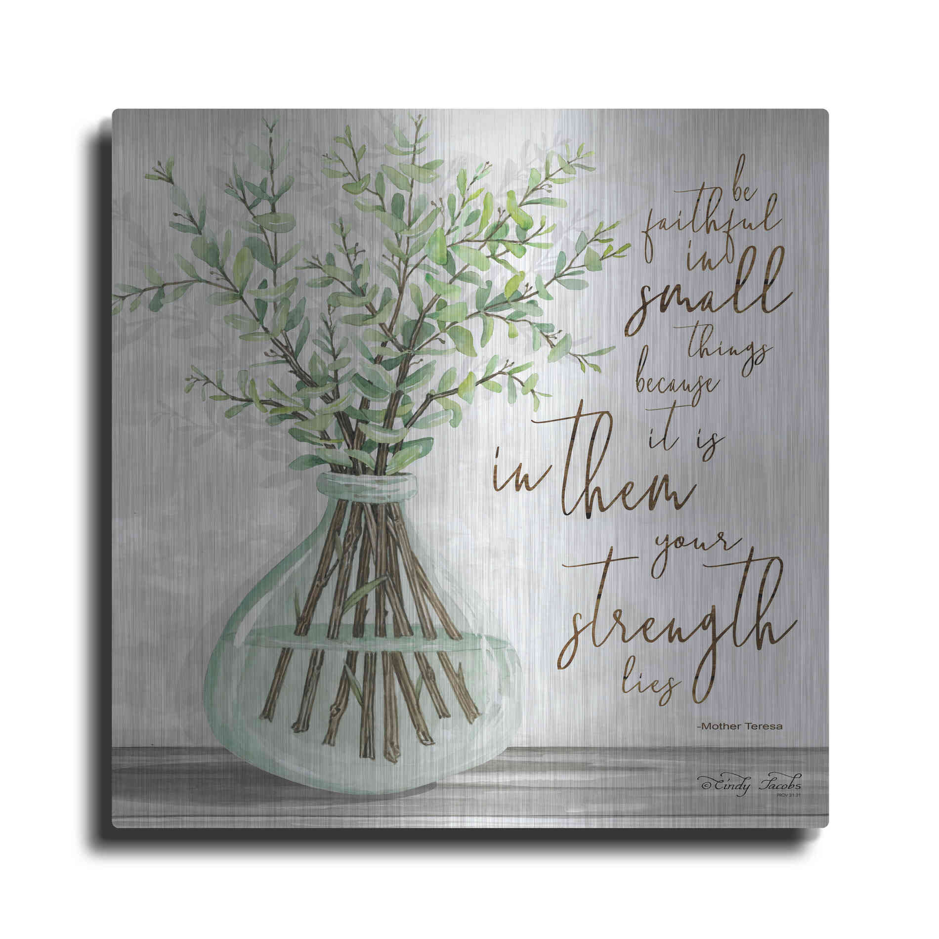 Luxe Metal Art 'Be Faithful' by Cindy Jacobs, Metal Wall Art