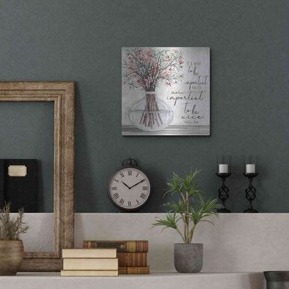 Luxe Metal Art 'It's Important to be Nice' by Cindy Jacobs, Metal Wall Art,12x12