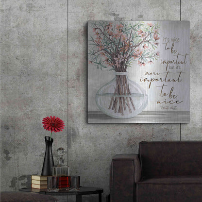 Luxe Metal Art 'It's Important to be Nice' by Cindy Jacobs, Metal Wall Art,36x36