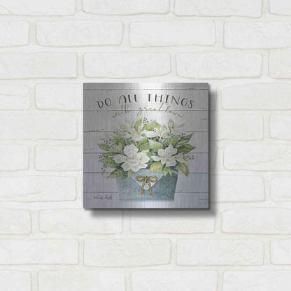 Luxe Metal Art 'Do All Things with Great Love' by Cindy Jacobs, Metal Wall Art,12x12