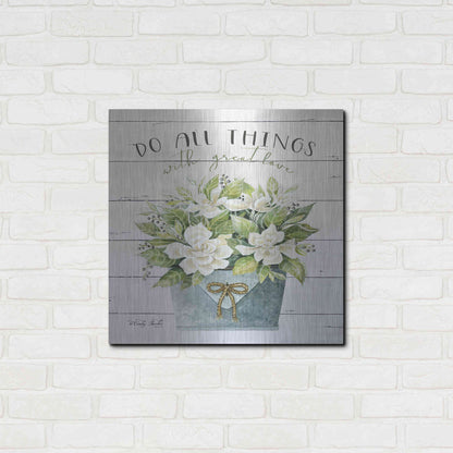 Luxe Metal Art 'Do All Things with Great Love' by Cindy Jacobs, Metal Wall Art,24x24