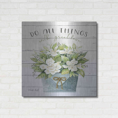 Luxe Metal Art 'Do All Things with Great Love' by Cindy Jacobs, Metal Wall Art,36x36