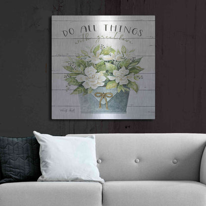 Luxe Metal Art 'Do All Things with Great Love' by Cindy Jacobs, Metal Wall Art,36x36