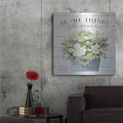 Luxe Metal Art 'Do All Things with Great Love' by Cindy Jacobs, Metal Wall Art,36x36