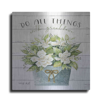 Luxe Metal Art 'Do All Things with Great Love' by Cindy Jacobs, Metal Wall Art