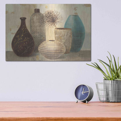 Luxe Metal Art 'Vessel Still Life II' by Albena Hristova, Metal Wall Art,16x12