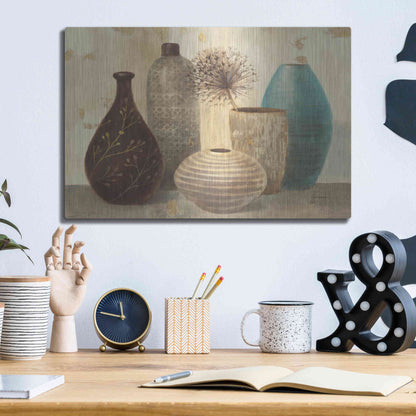 Luxe Metal Art 'Vessel Still Life II' by Albena Hristova, Metal Wall Art,16x12