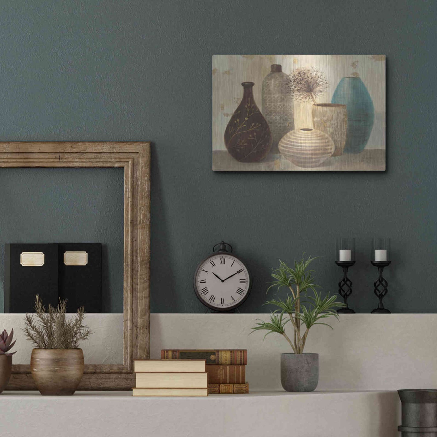 Luxe Metal Art 'Vessel Still Life II' by Albena Hristova, Metal Wall Art,16x12