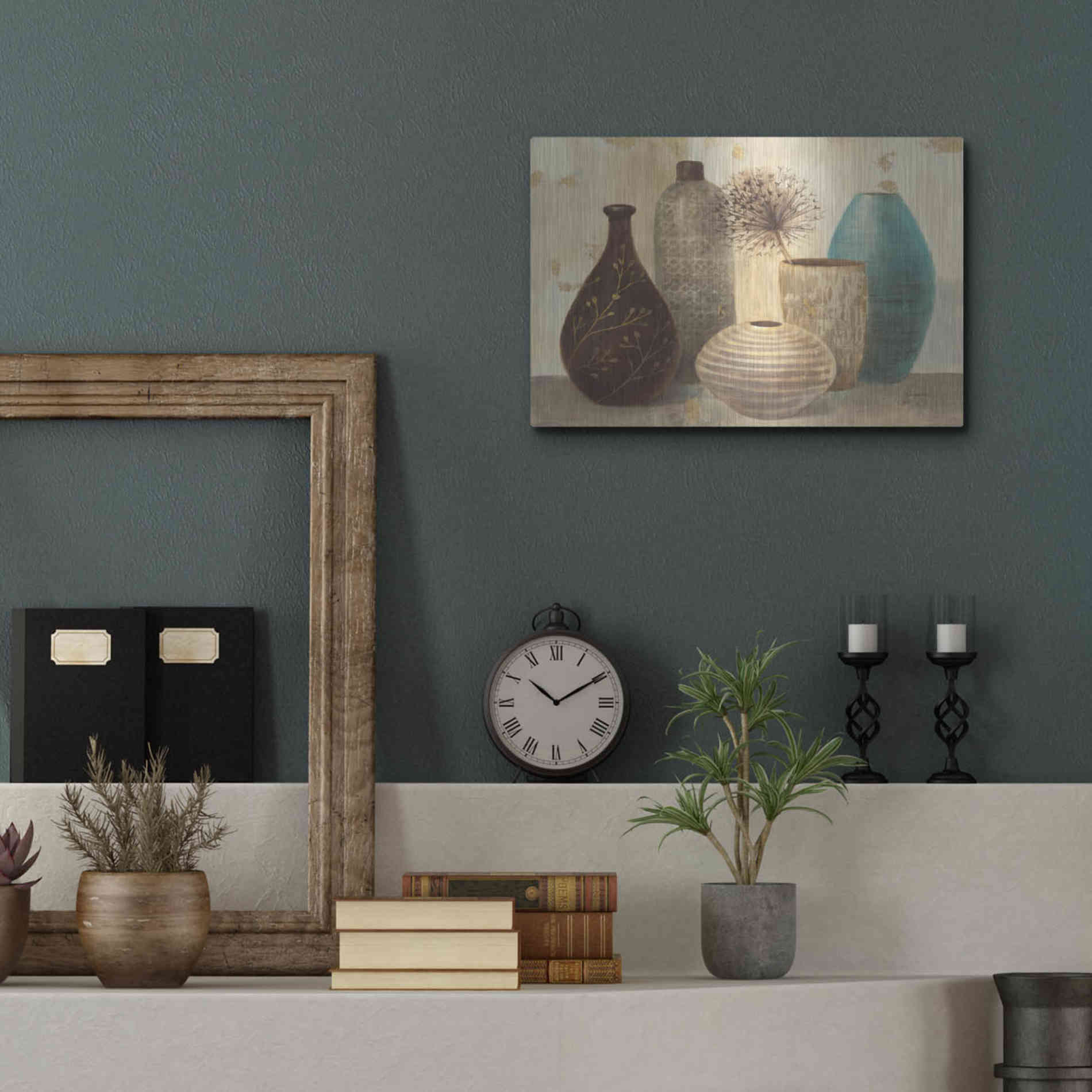 Luxe Metal Art 'Vessel Still Life II' by Albena Hristova, Metal Wall Art,16x12