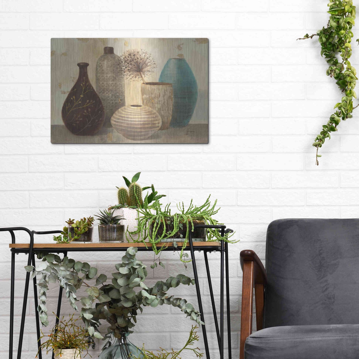 Luxe Metal Art 'Vessel Still Life II' by Albena Hristova, Metal Wall Art,16x12